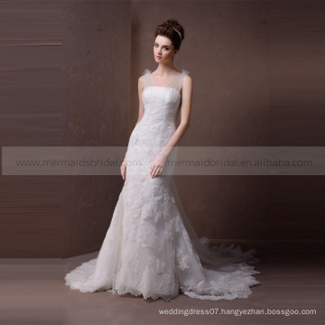 Intellectuality Mermaid Style Boat Neck Lace Wedding Dress With Flowing Belt